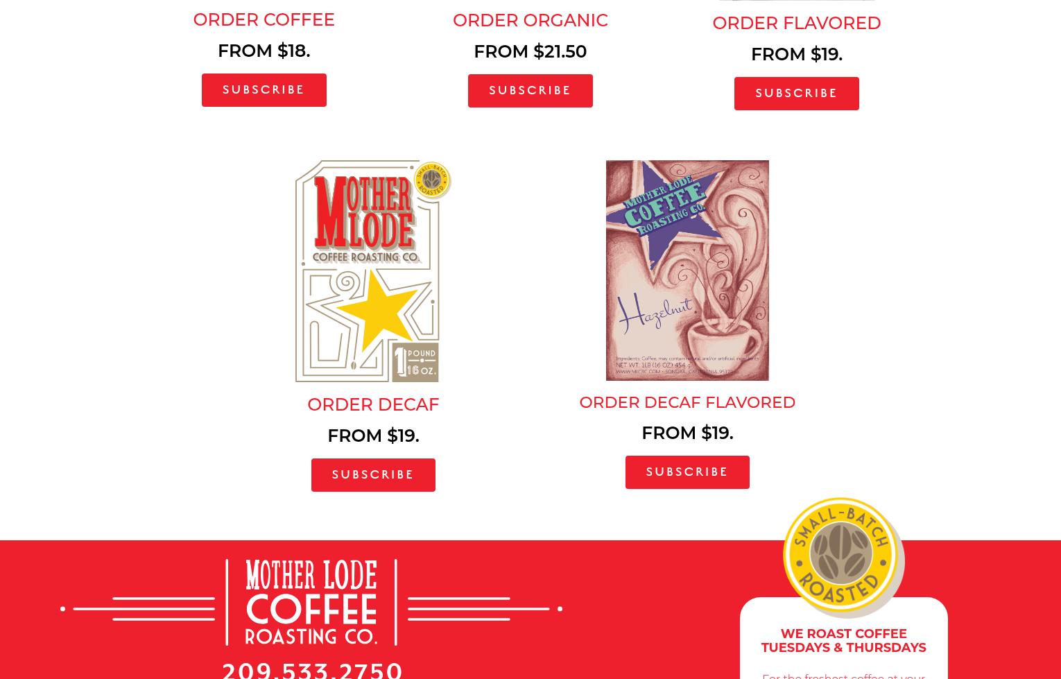 Mother Lode Coffee Roasting Co Menu
