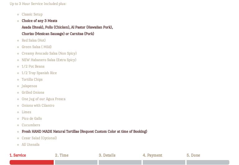 Lupita's Catering Menu
