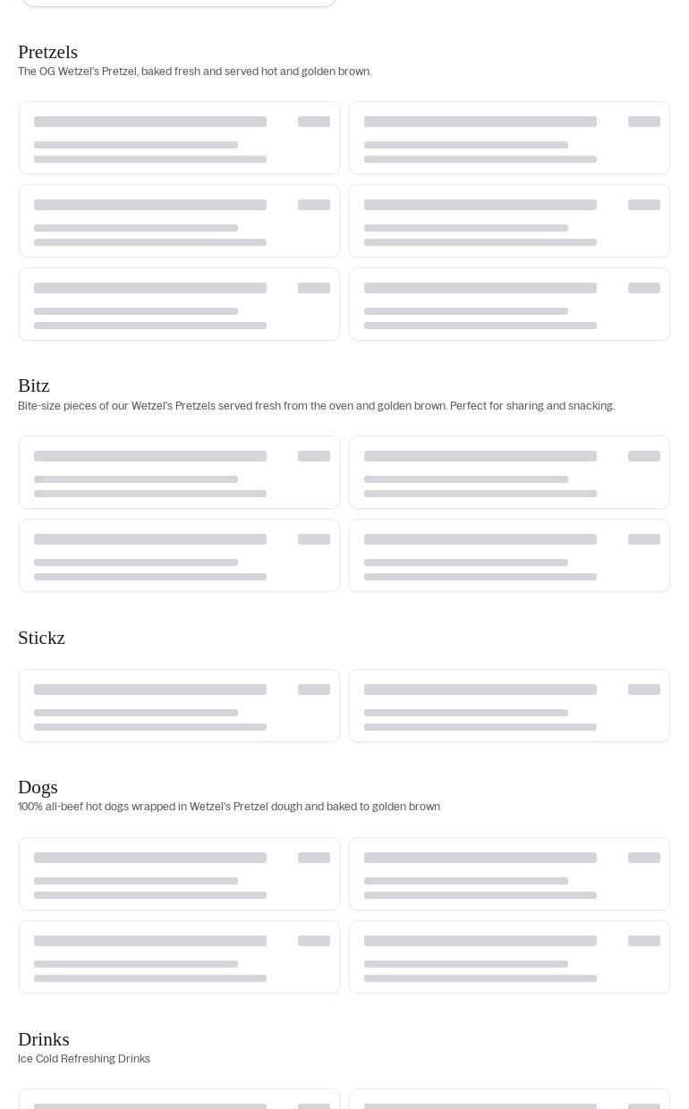 Wetzel's Pretzels Menu