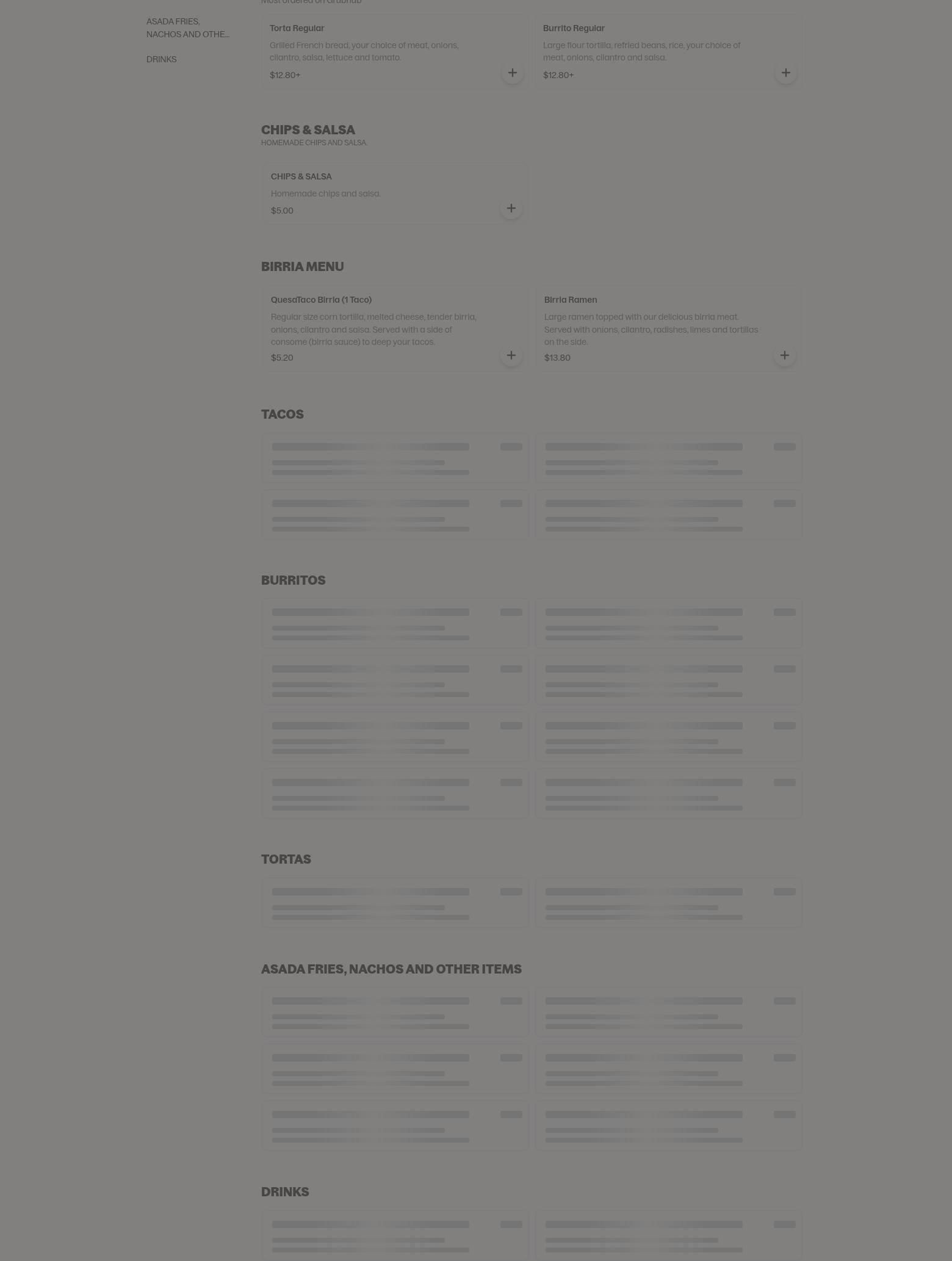 Loncheria Chapala Menu