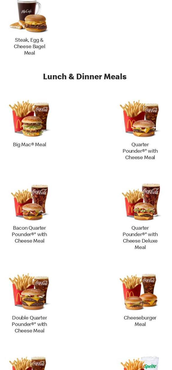 McDonald’s Menu