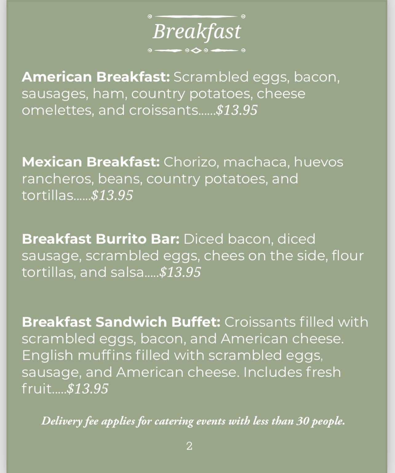 Susy’s Grill and Catering Menu