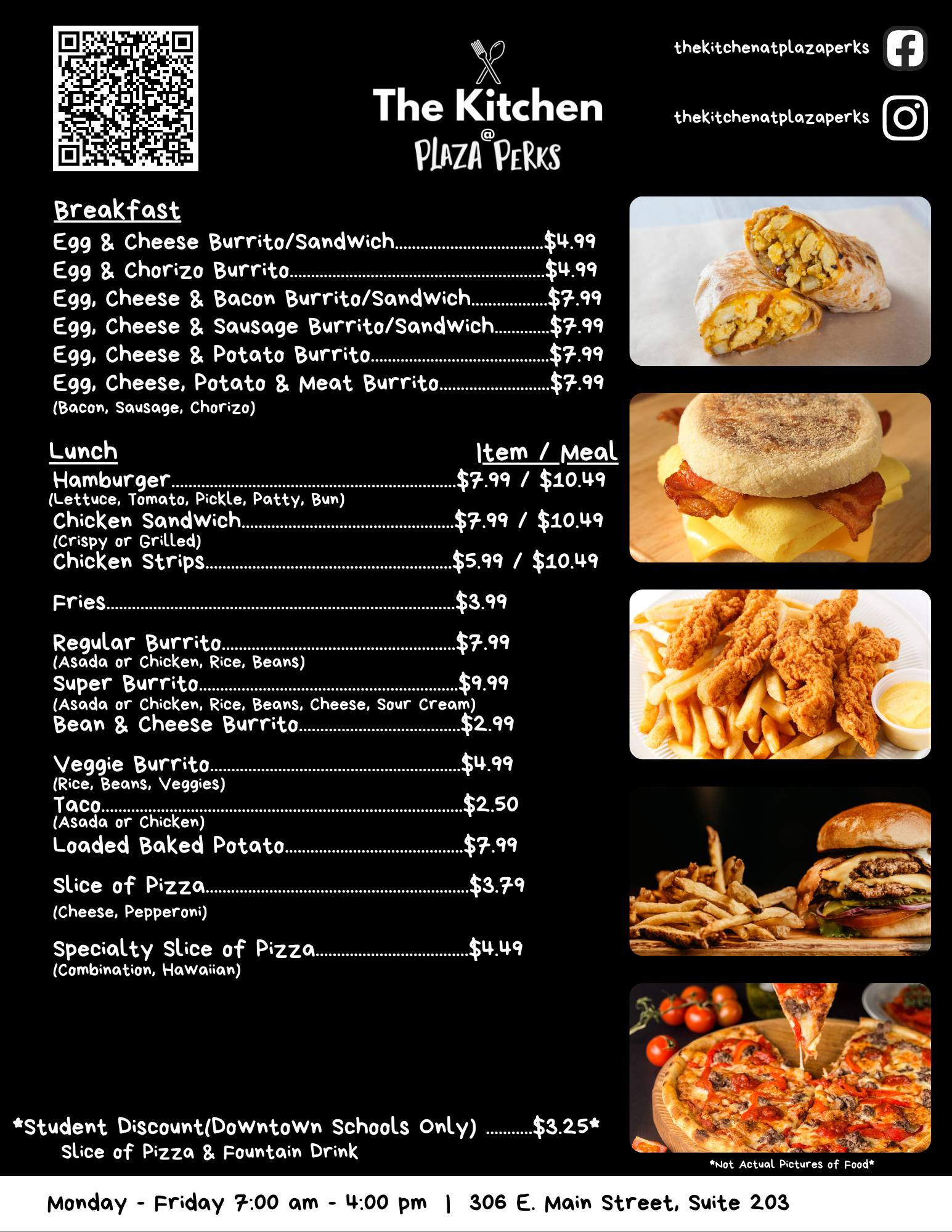 The Kitchen @ Plaza Perks Menu