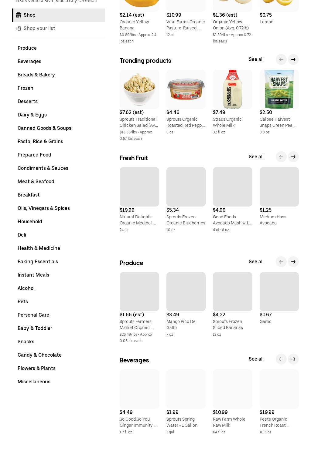 Sprouts Farmers Market Menu
