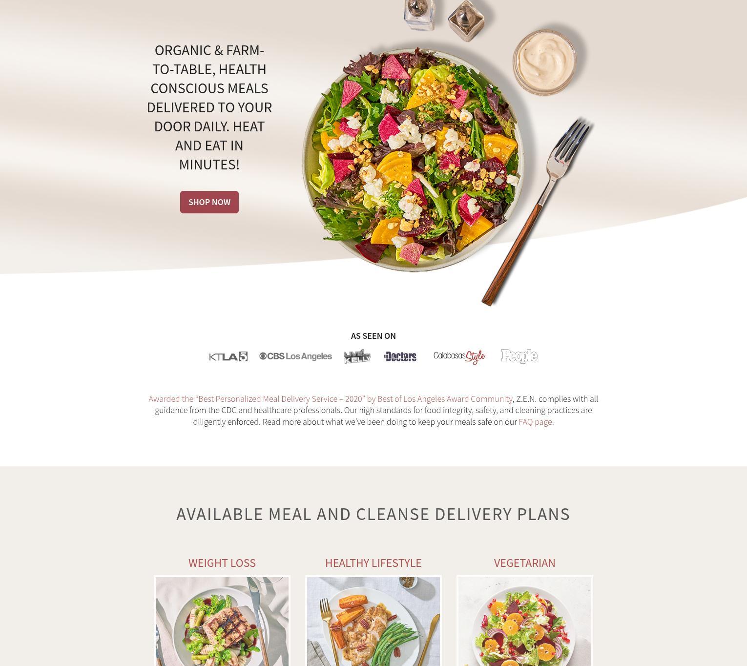 Z.E.N. Foods Menu