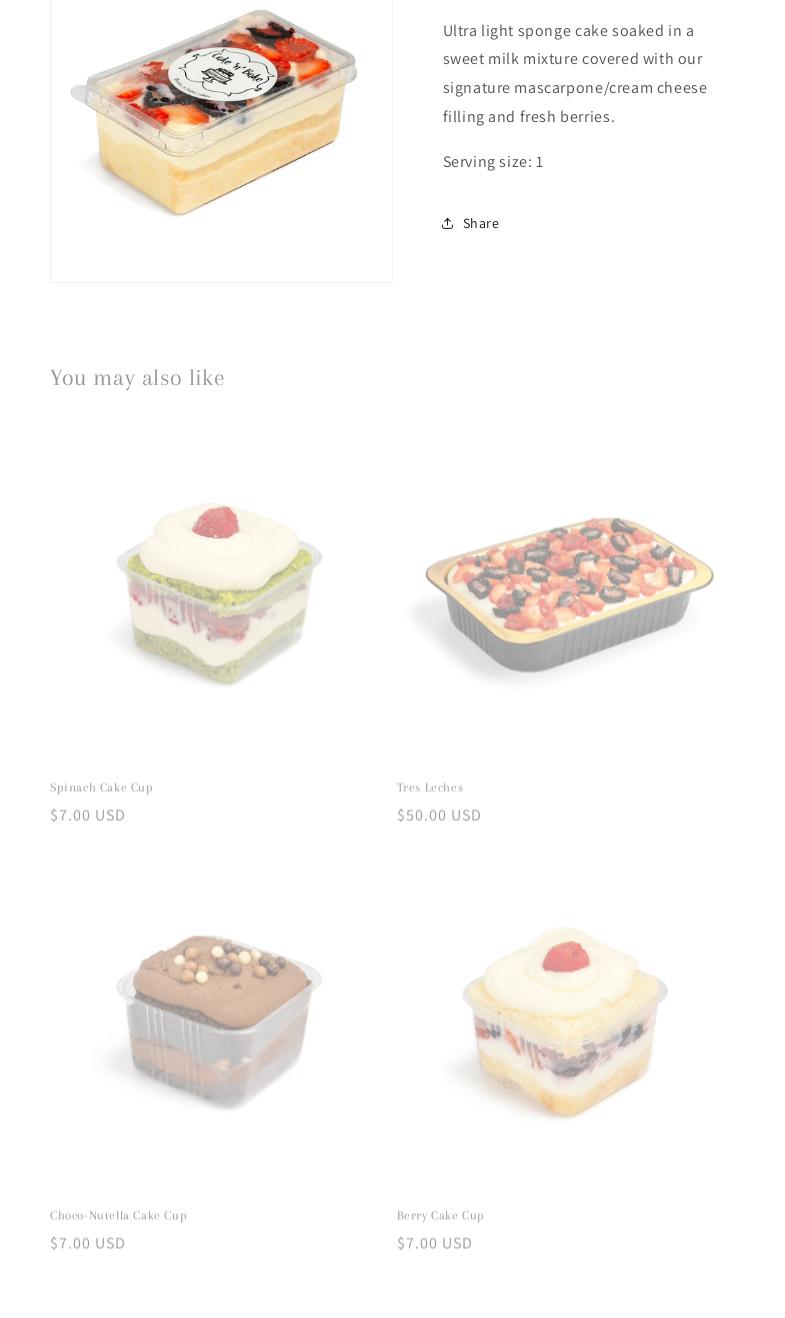 Cake n Bake Menu