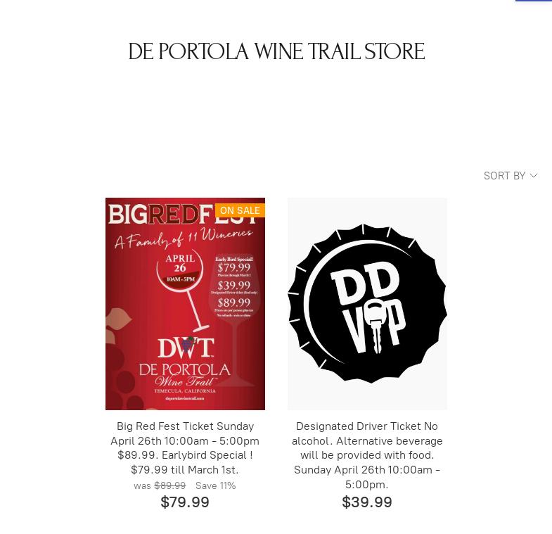 De Portola Wine Trail Menu