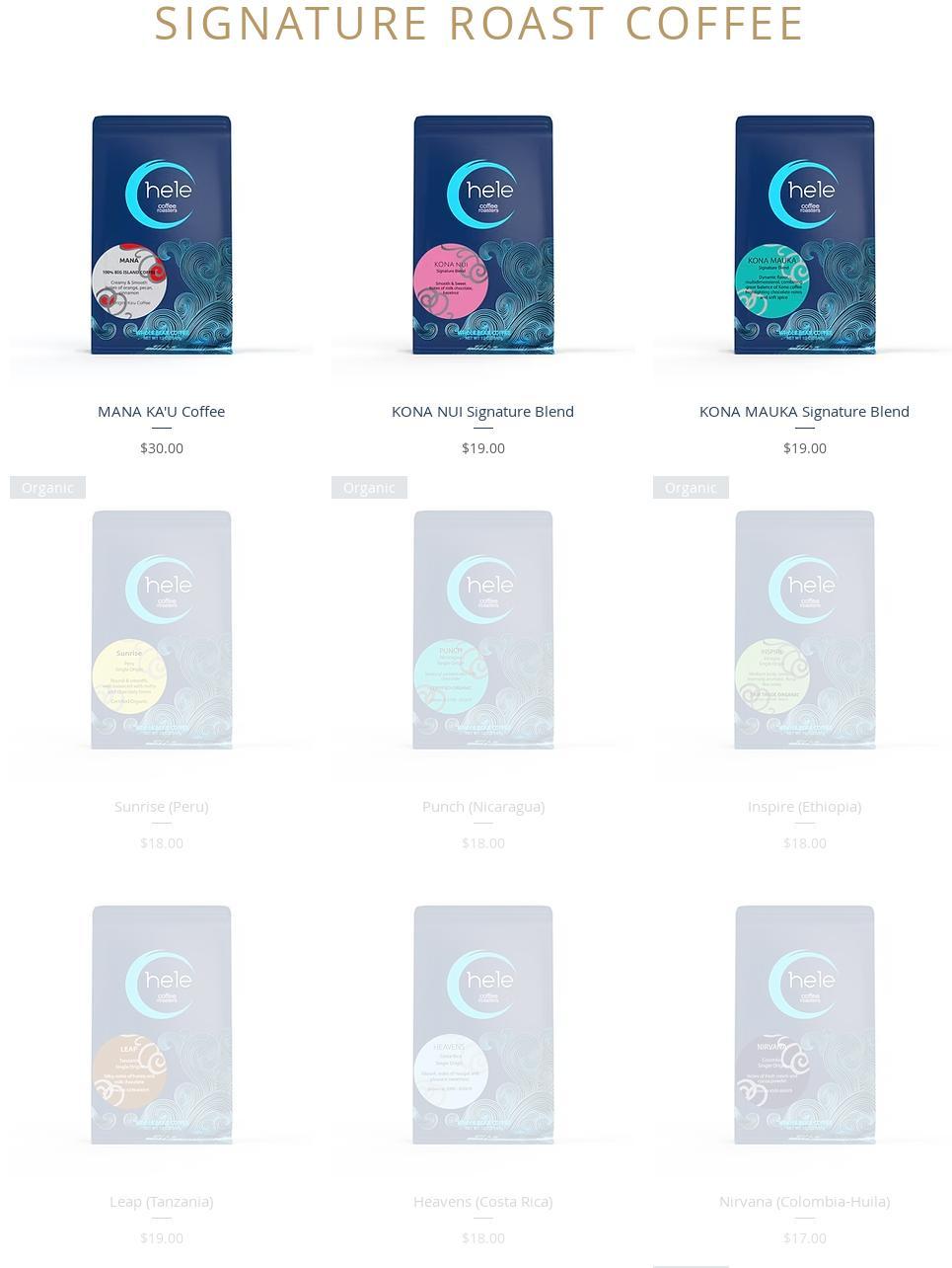 HELE Coffee Roasters Menu