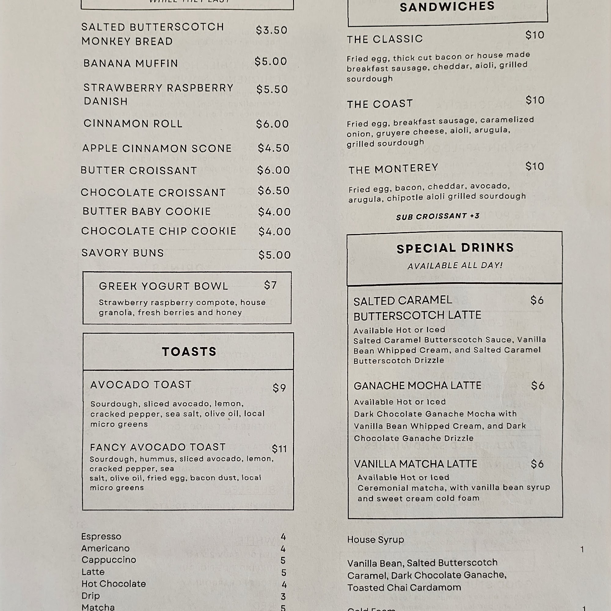 Little Goat Kitchen + Bakeshop Menu