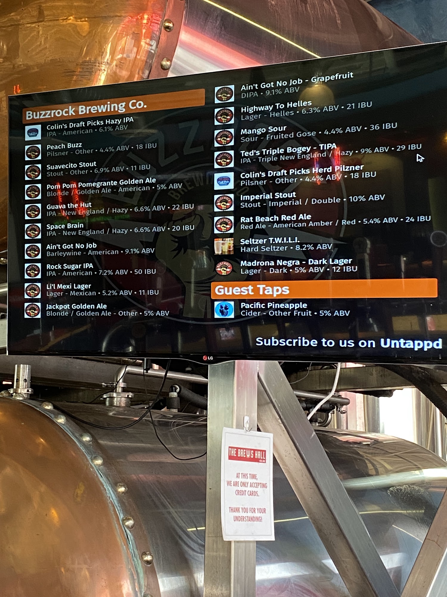 The Brews Hall - Del Amo Menu