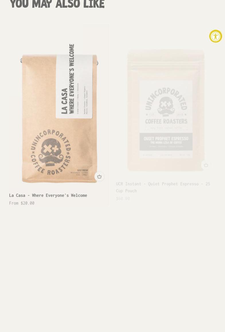 Unincorporated Coffee Roasters #5 Menu