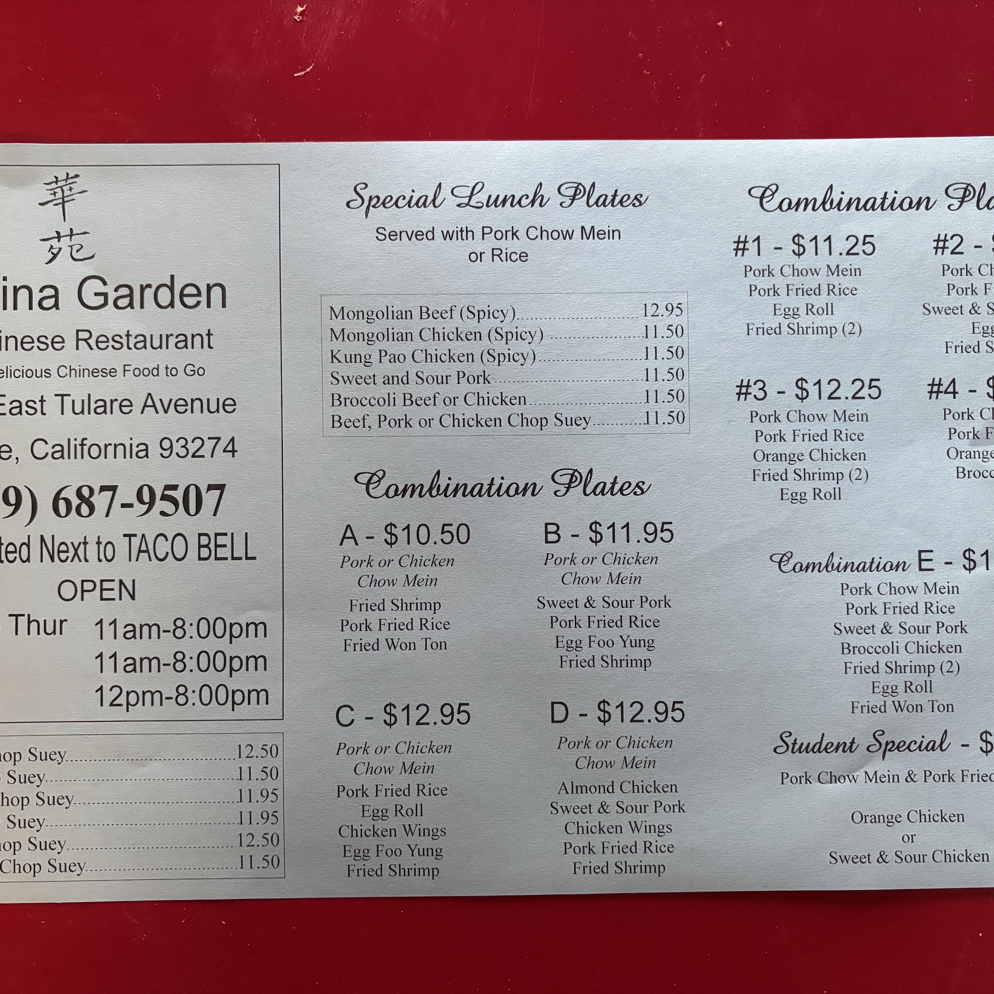 China Garden 500 E Tulare Ave, Tulare