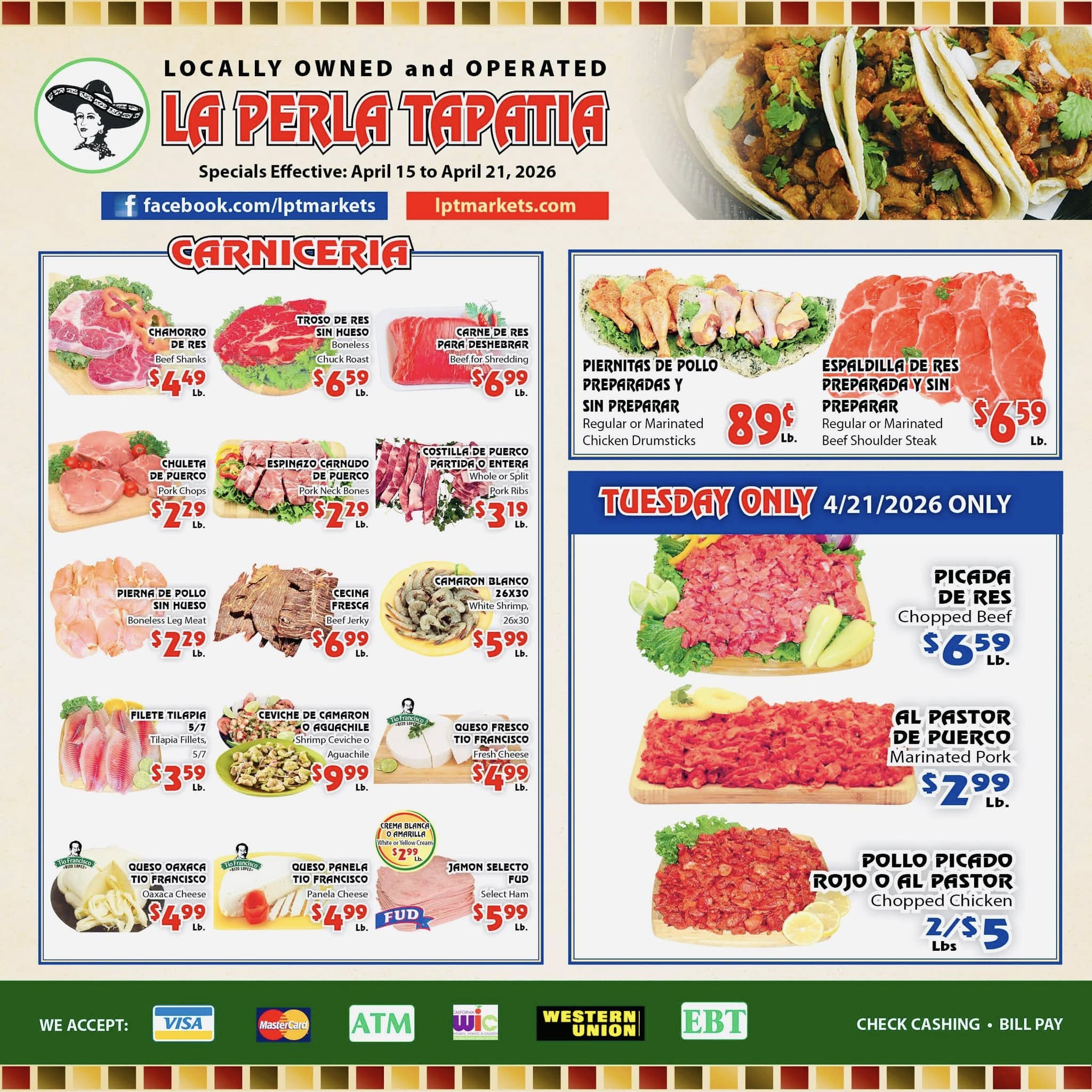 La Perla Méxican Menu