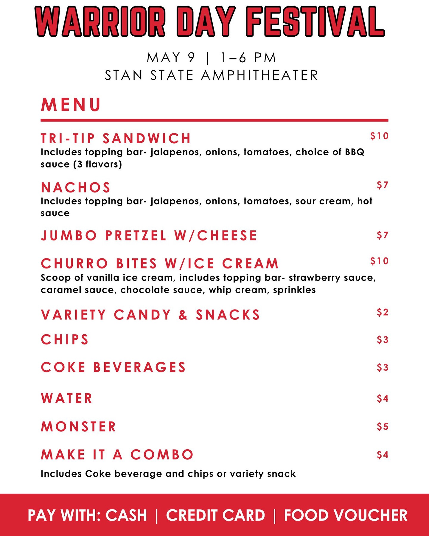 Warrior Grill Menu