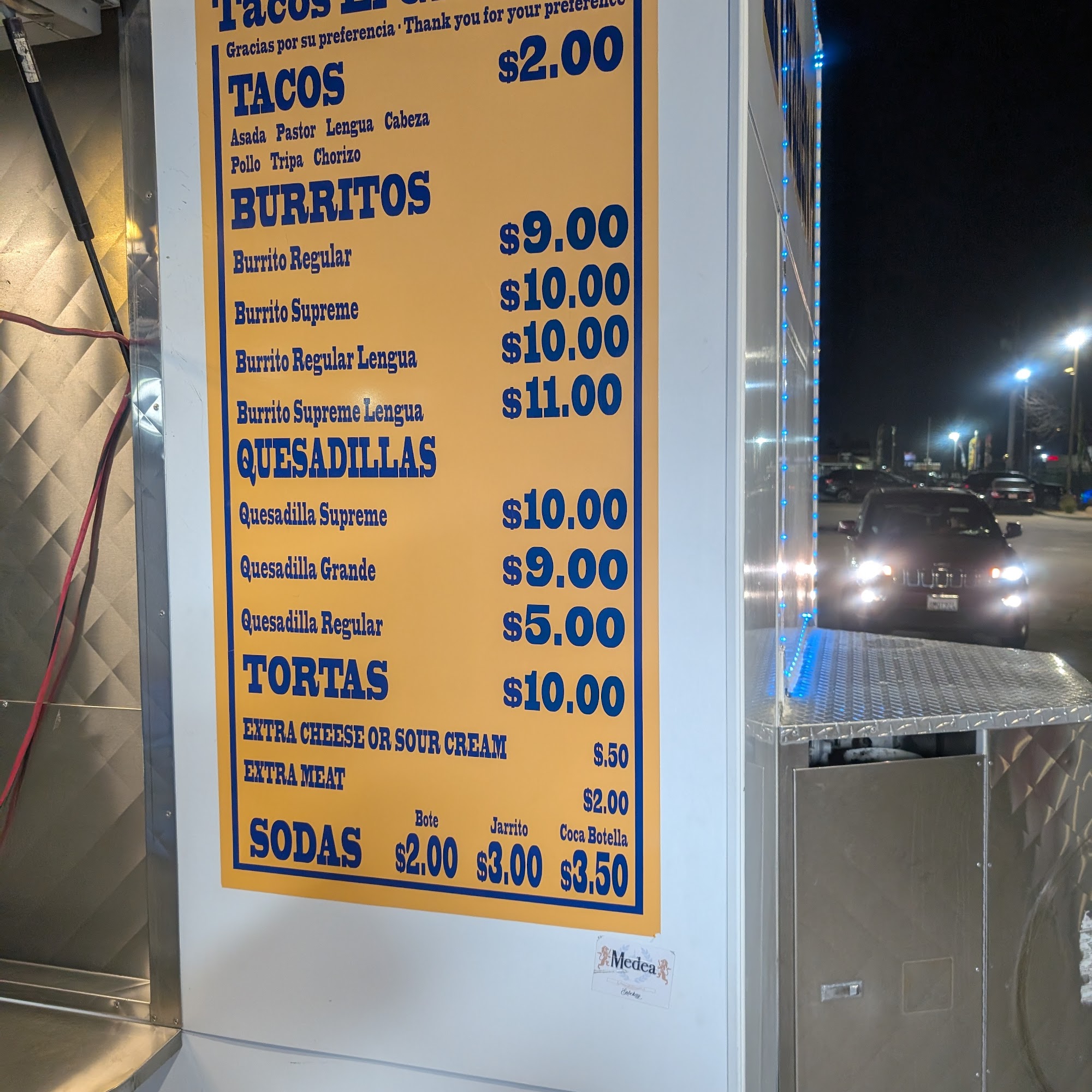Tacos El Granero #4 Menu