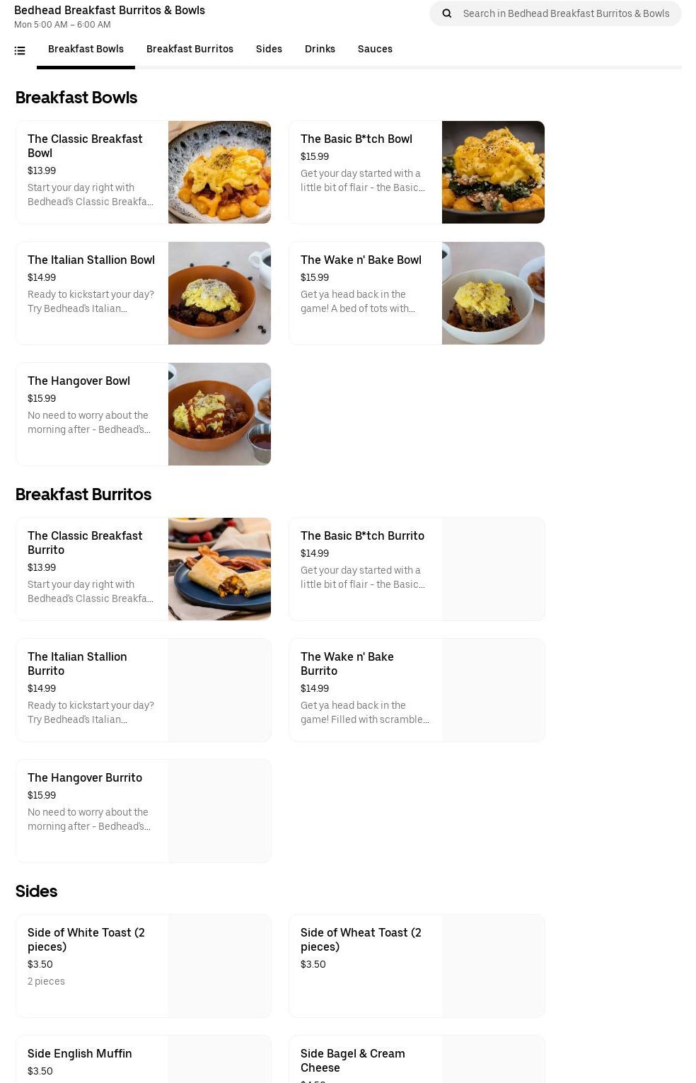 World Gardens Café Menu