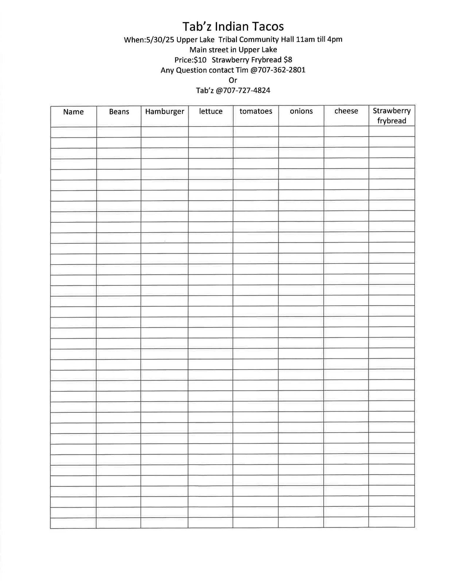 Hot Springs Express Menu