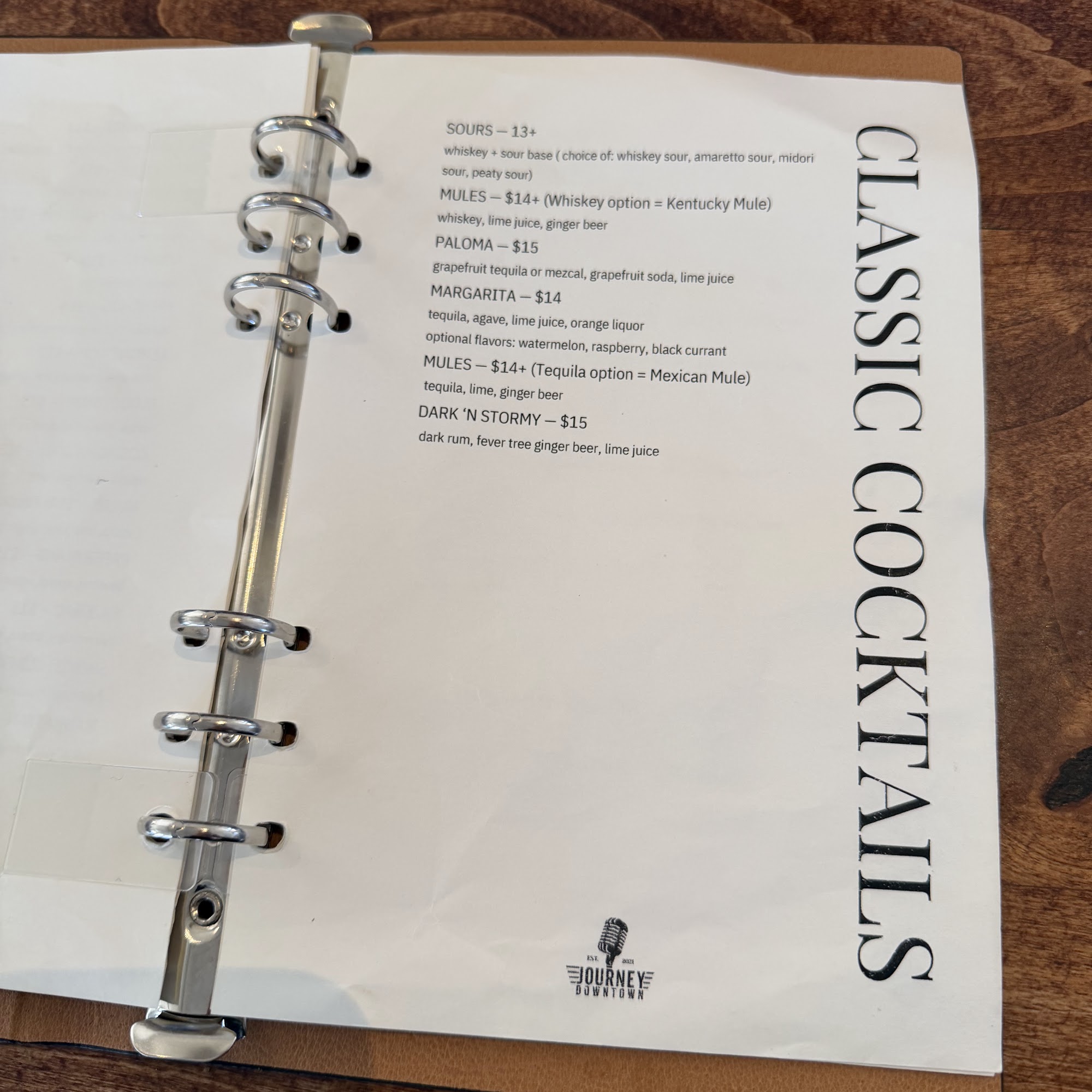 The Library - Cocktail Bar and Wood Fired Eats Menu