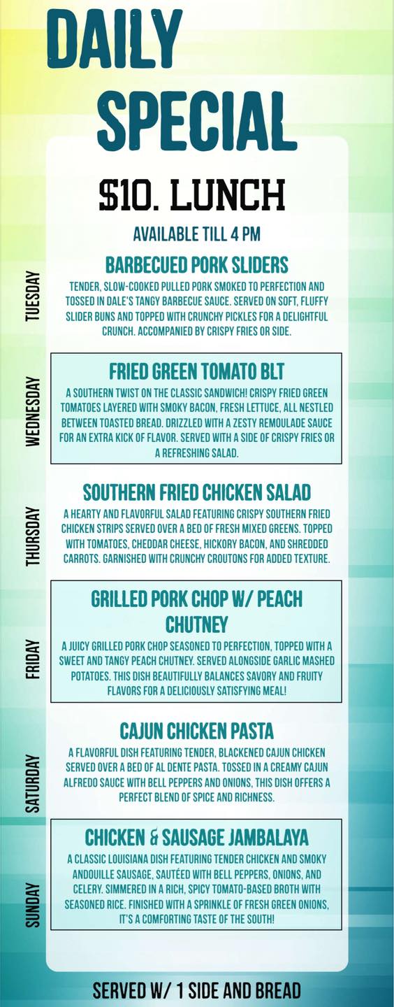 Dale's Southern Grill Menu