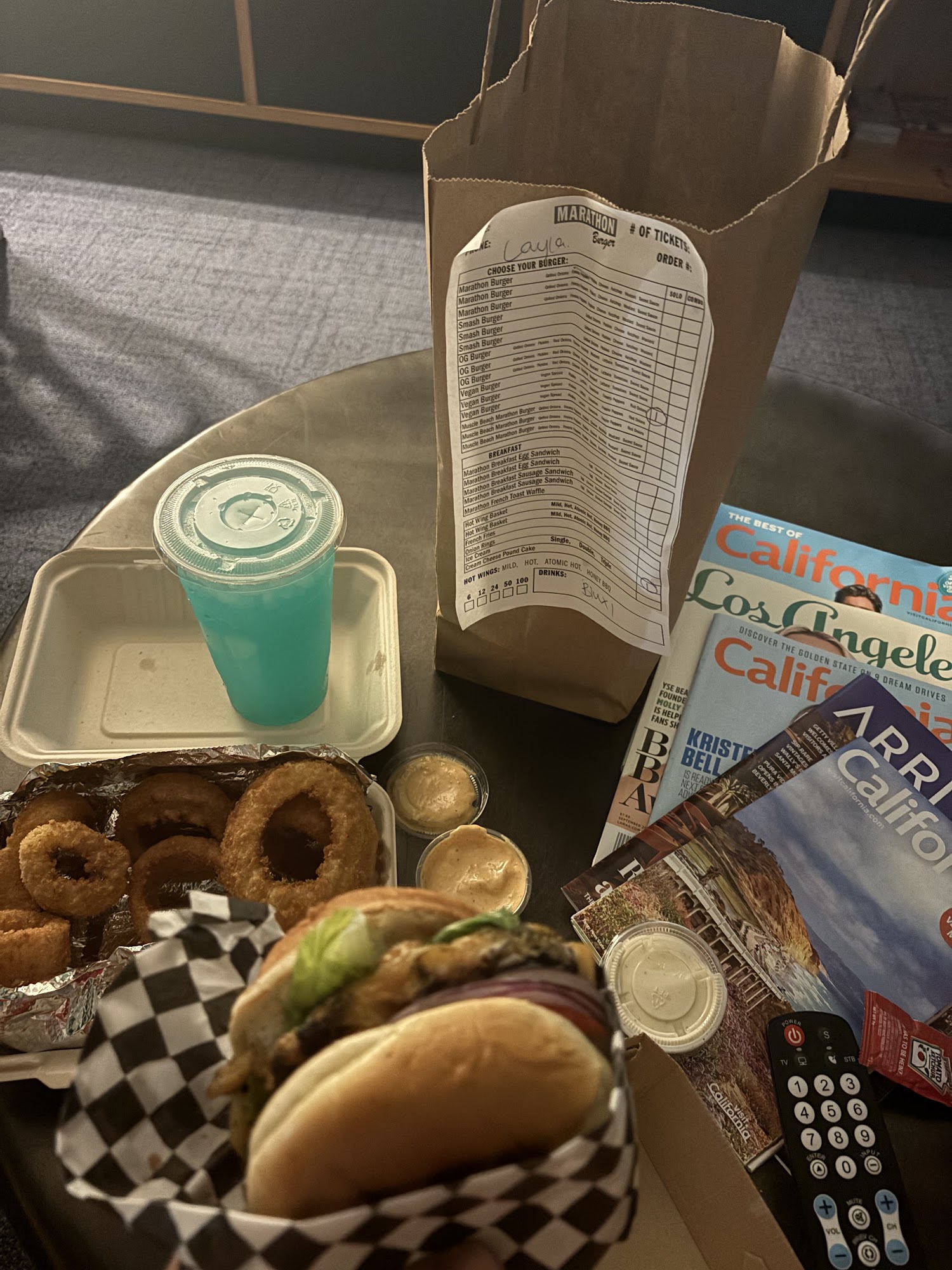 Marathon Burger Menu