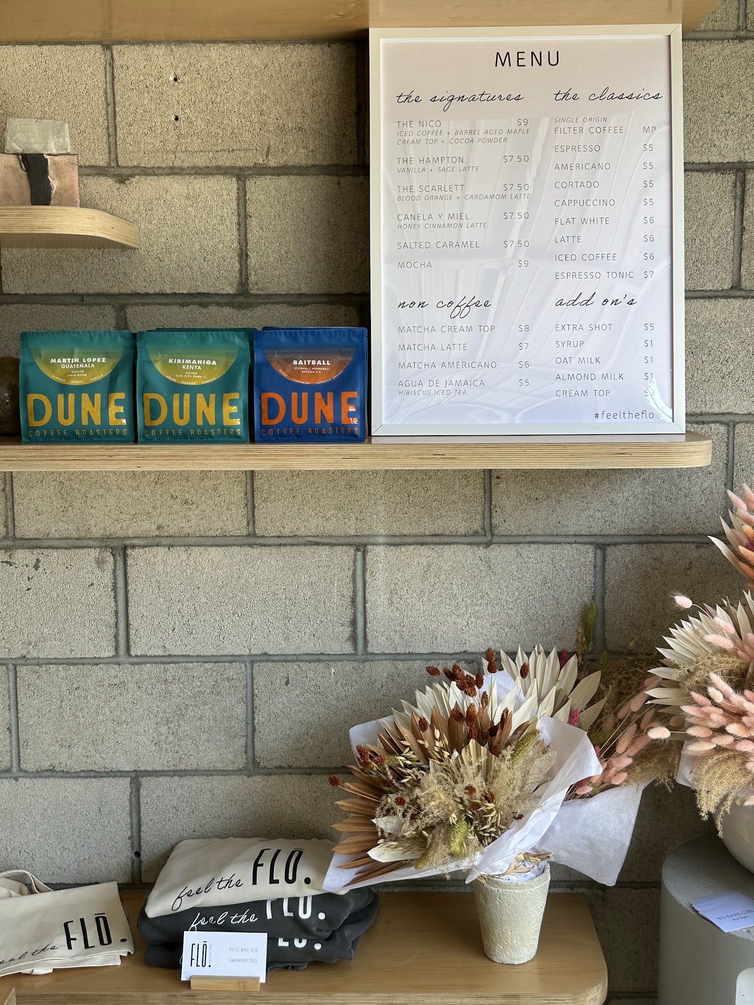 Flō Coffee Bar Menu
