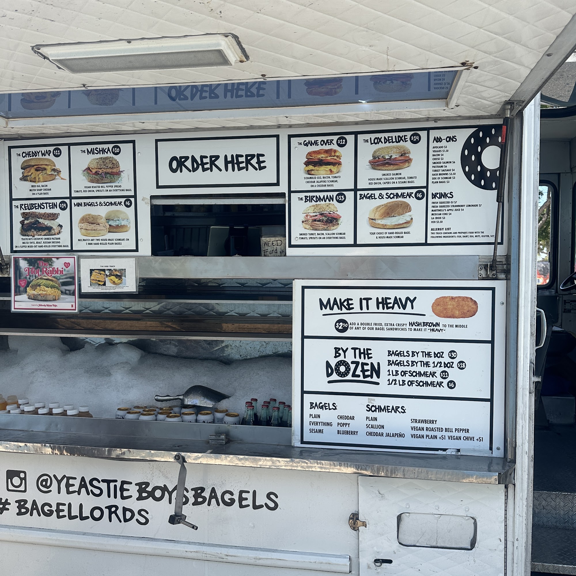 Yeastie Boys Bagels Menu