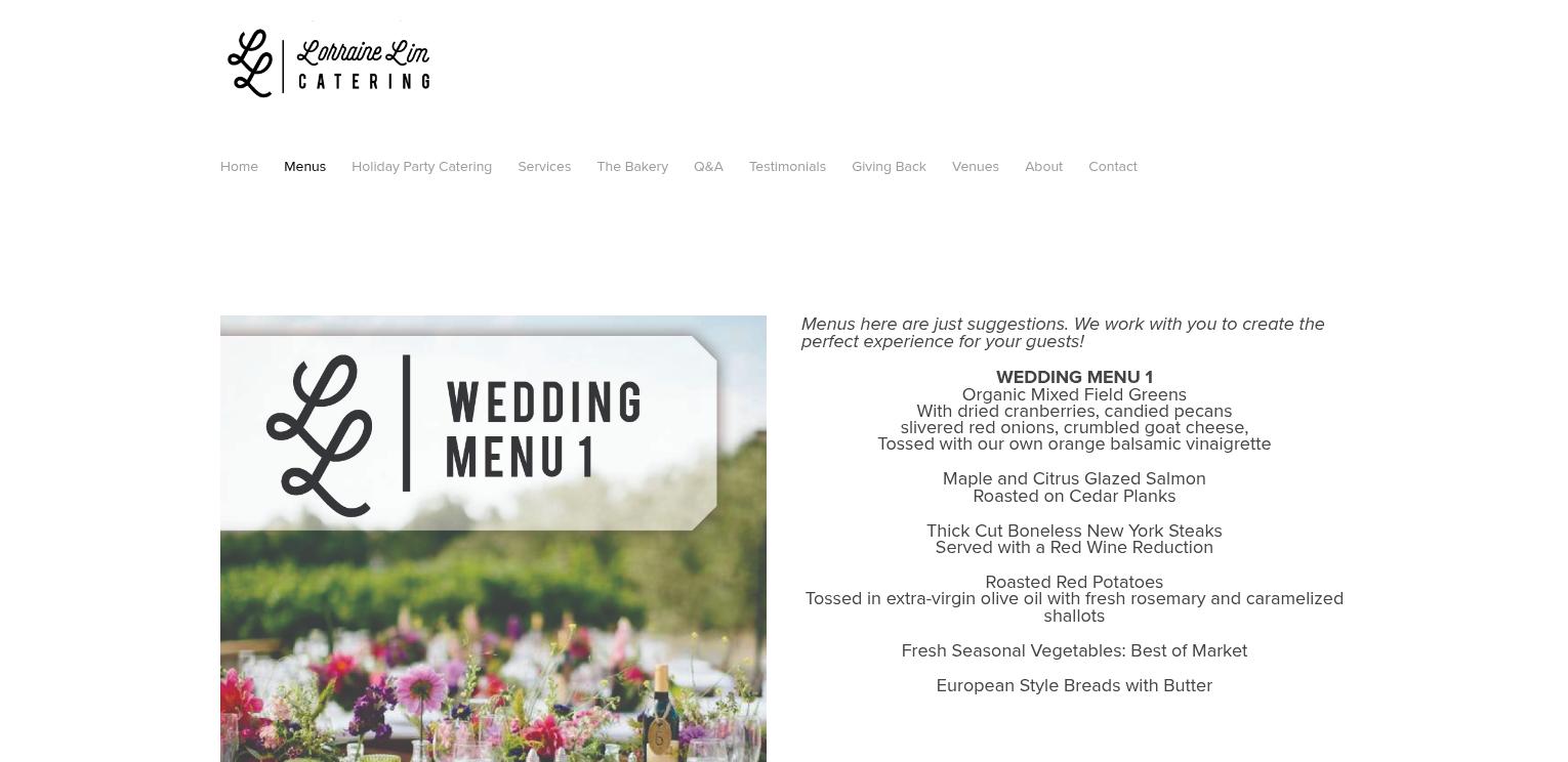Lorraine Lim Catering Menu