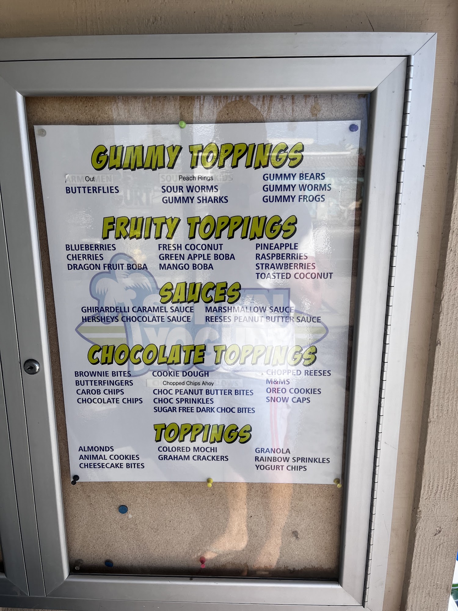 Surf N Yogurt Menu