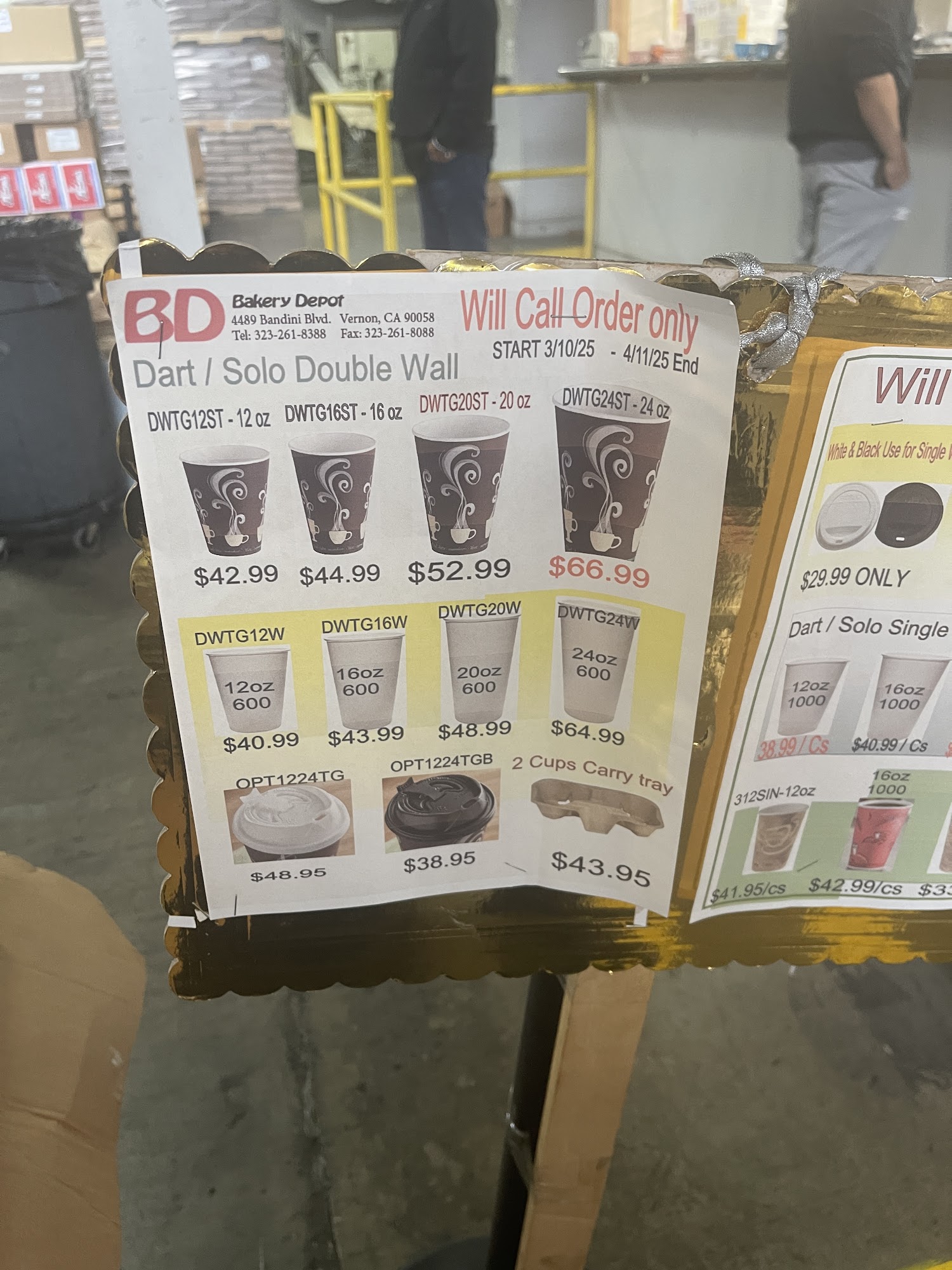 Bakery Depot Inc Menu