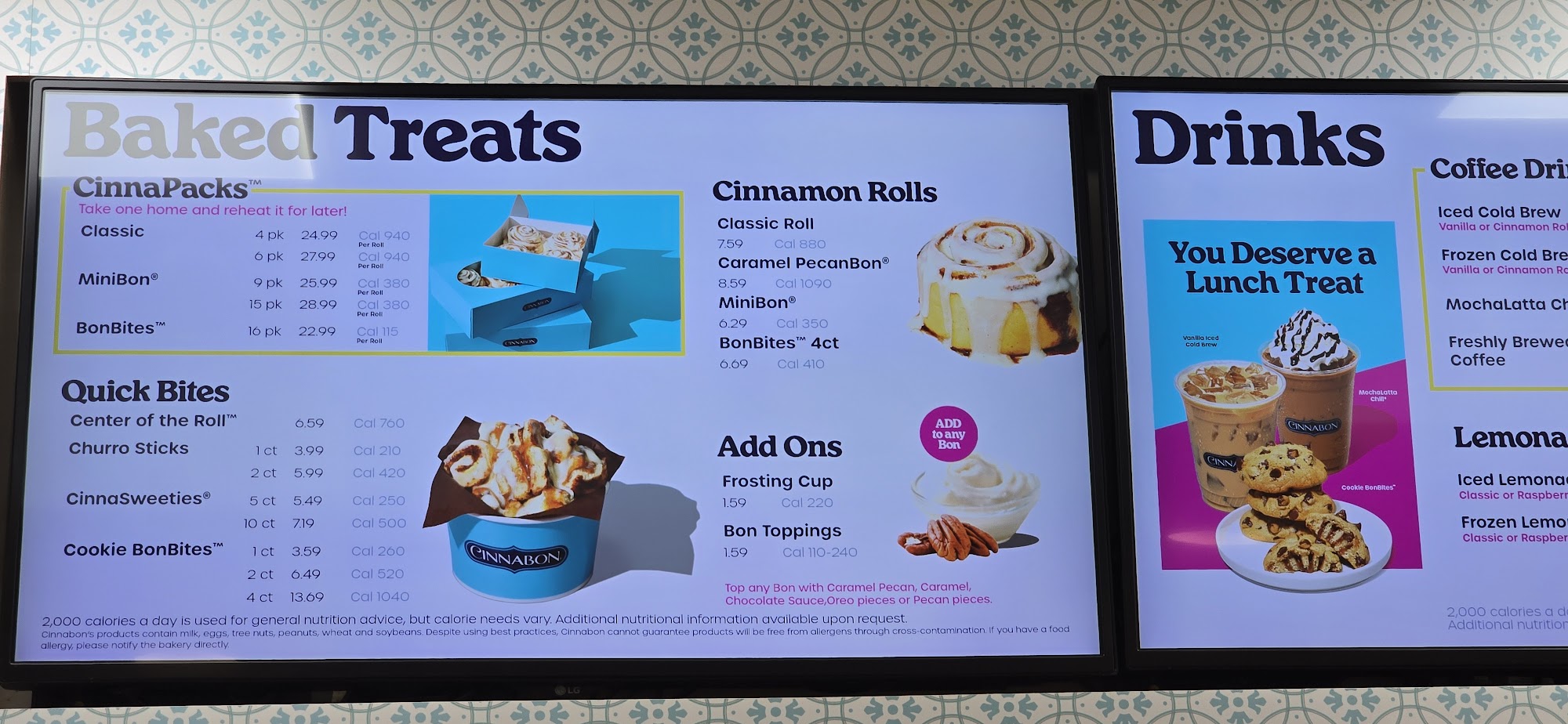 Cinnabon Menu