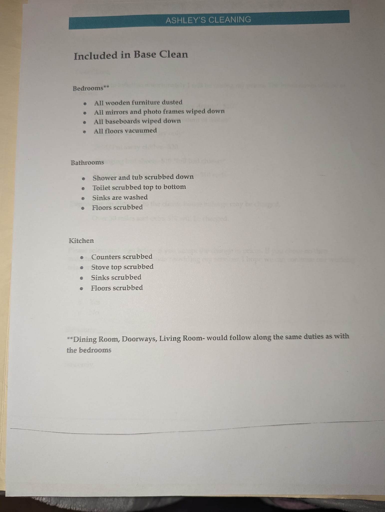 Ashleys cleaning service