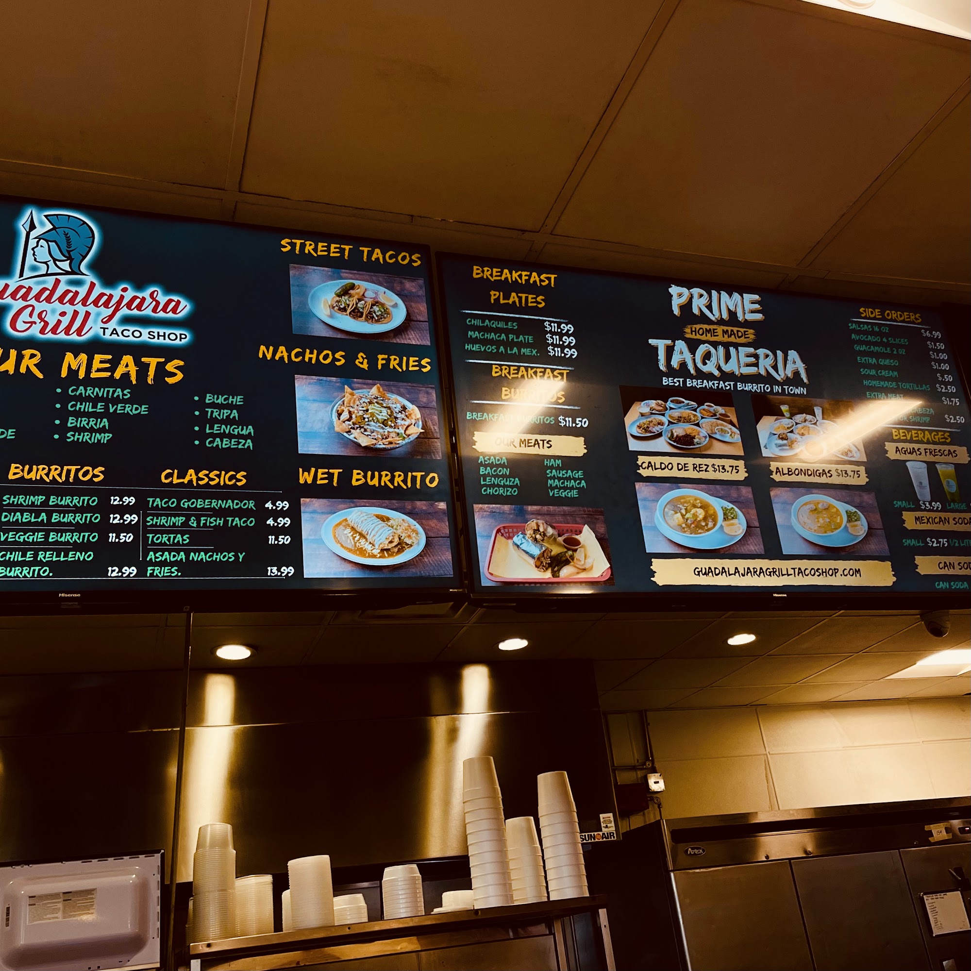 Guadalajara Grill Taco Shop Menu