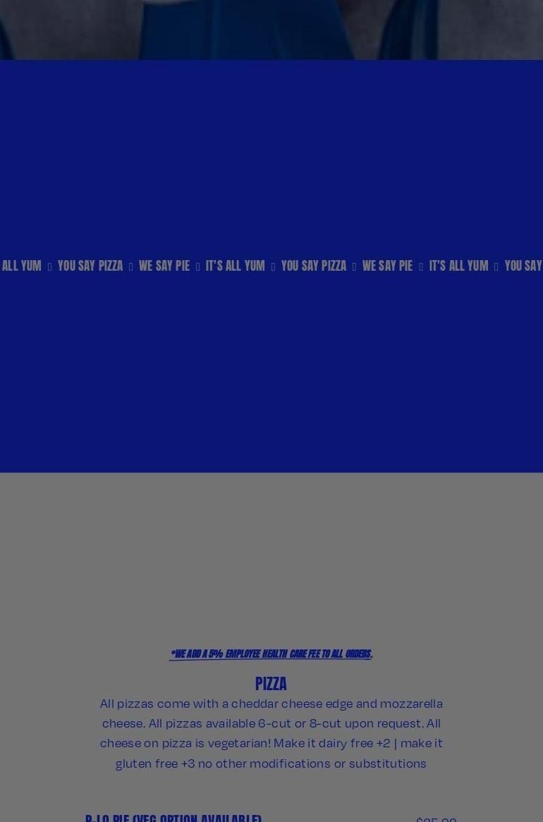 Square Pie Guys Menu