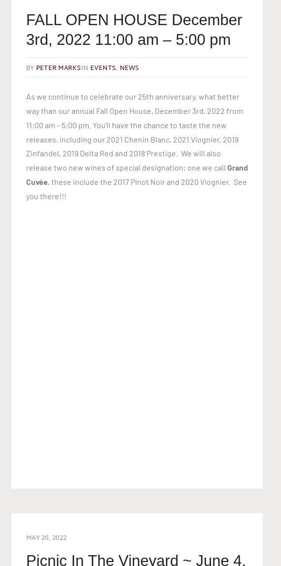 Six Hands Winery Menu