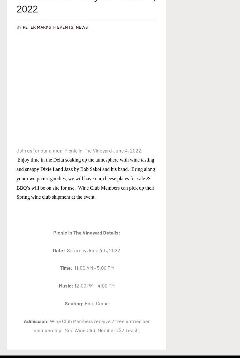 Six Hands Winery Menu