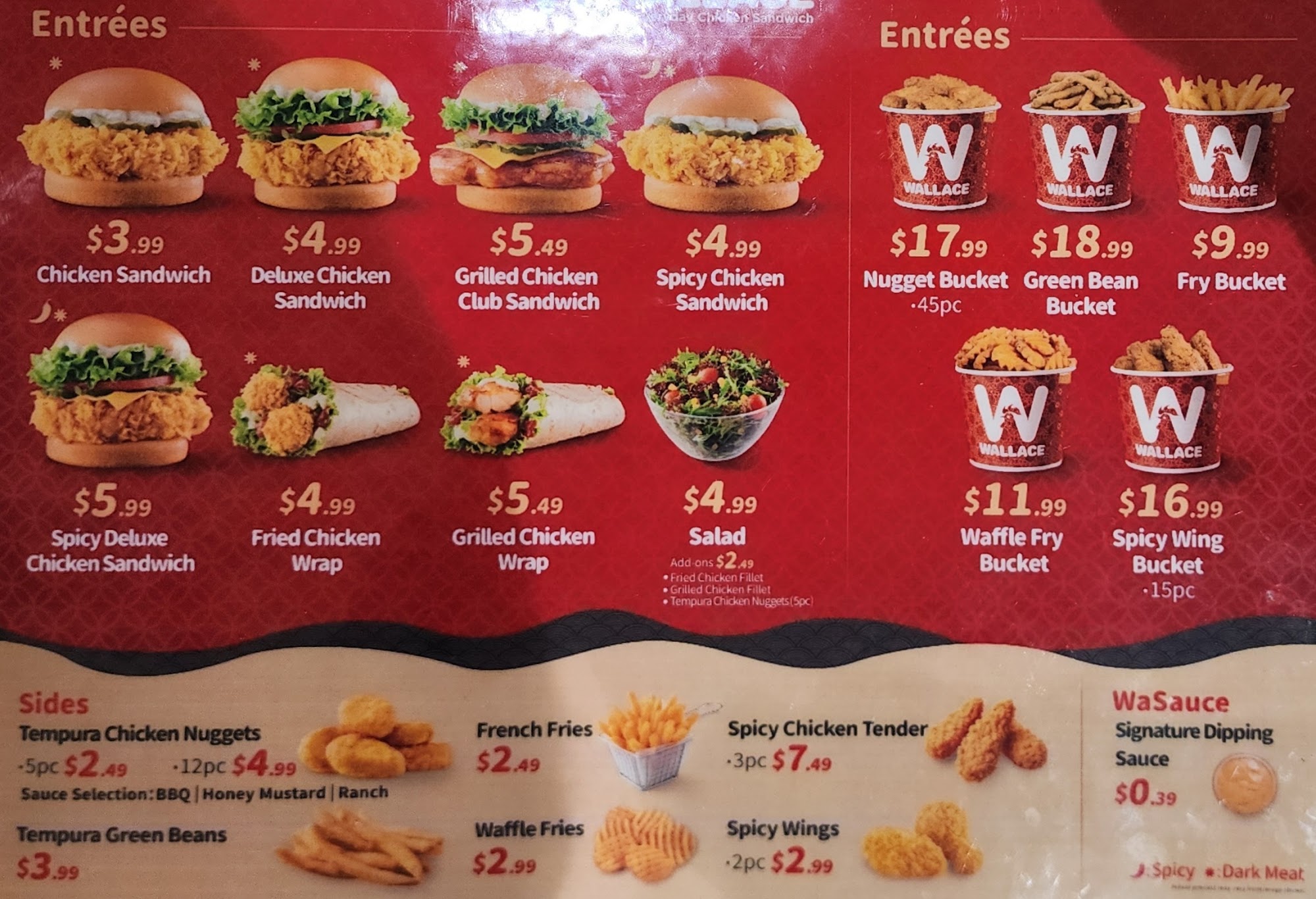 Wallace Chicken Menu