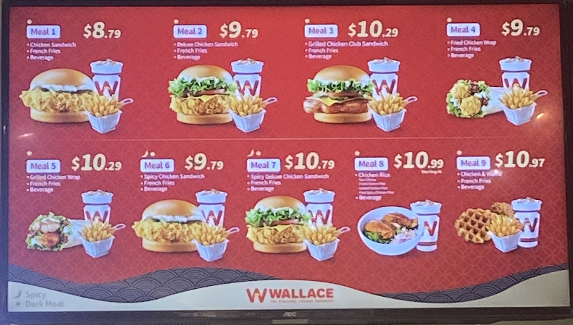 Wallace Chicken Menu