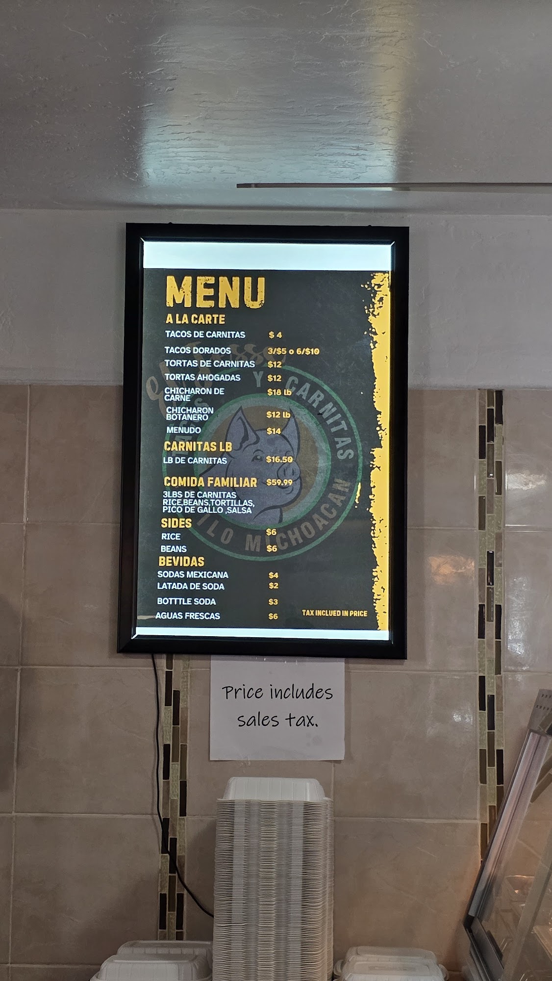 Carnitas el Jesse Menu