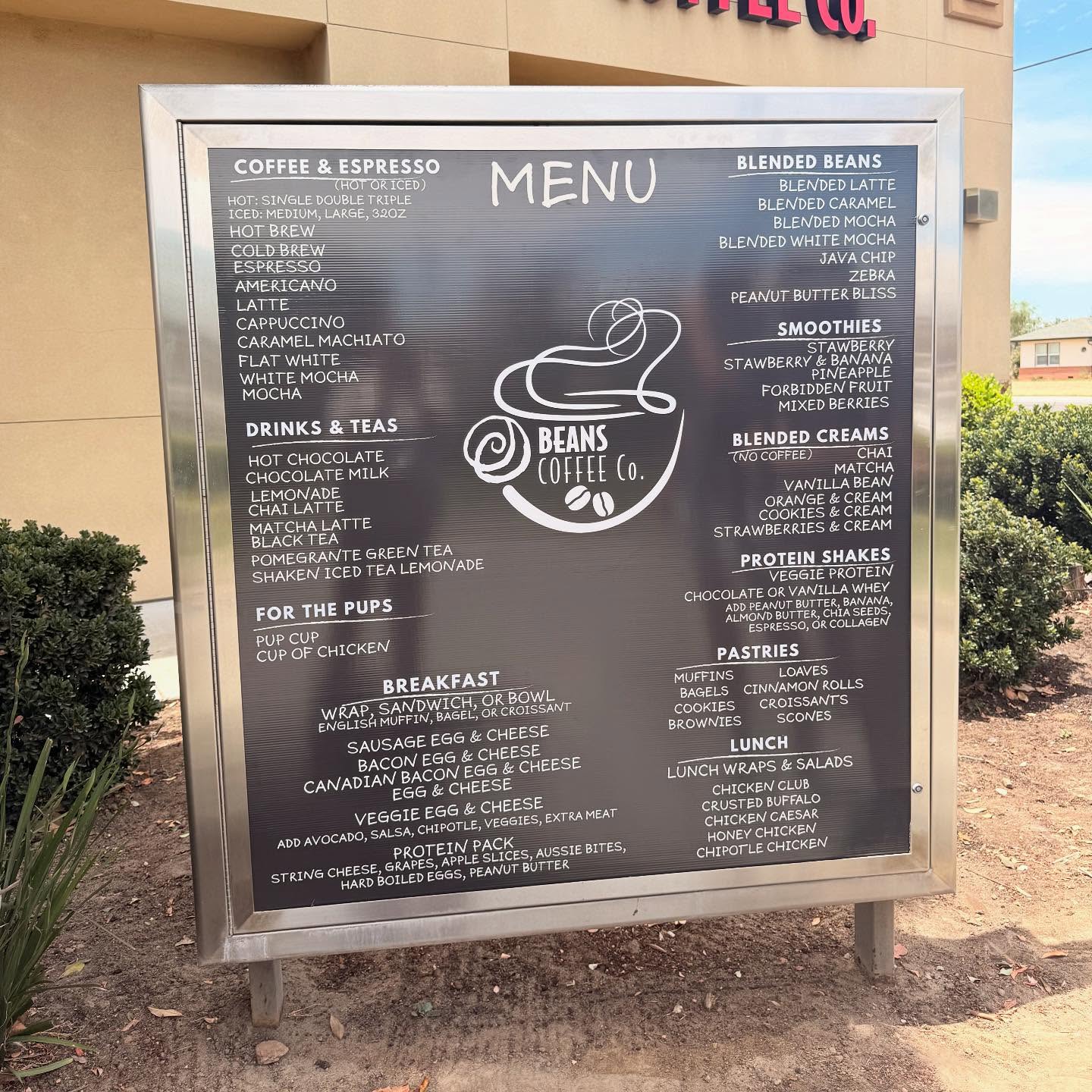 Beans Coffee Company Menu