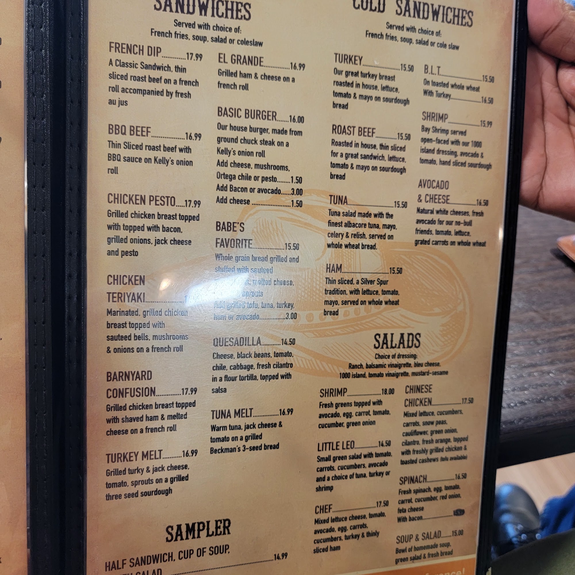 Silver Spur Breakfast and Lunch Menu