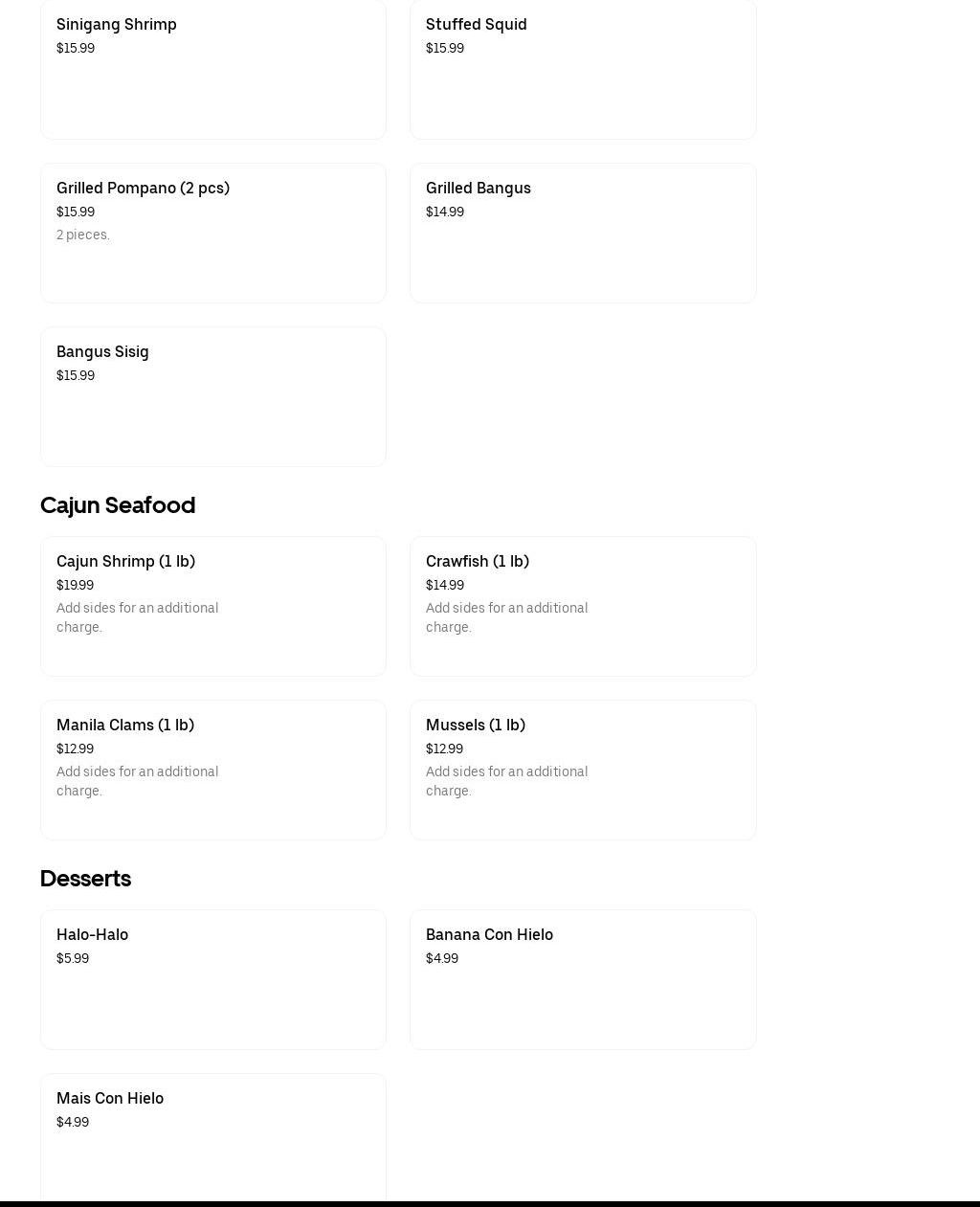 The Gatsby RestoBar Menu