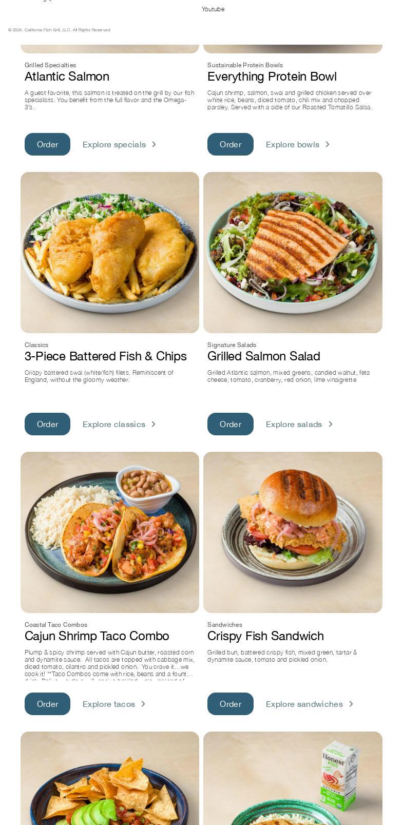 California Fish Grill Menu