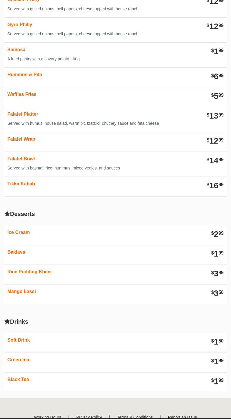 Halal Corner Market & Restaurant Menu