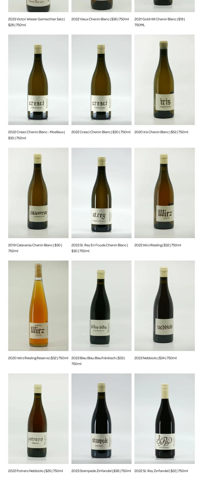 Haarmeyer Wine Cellars Menu