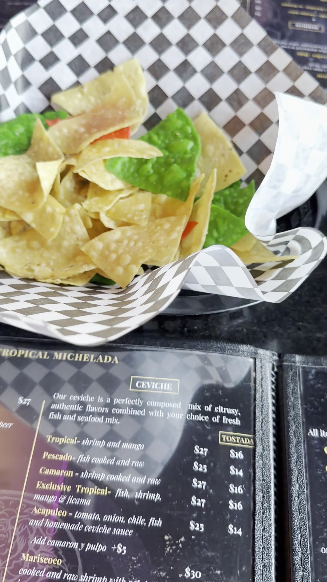 Tropical Michelada Menu