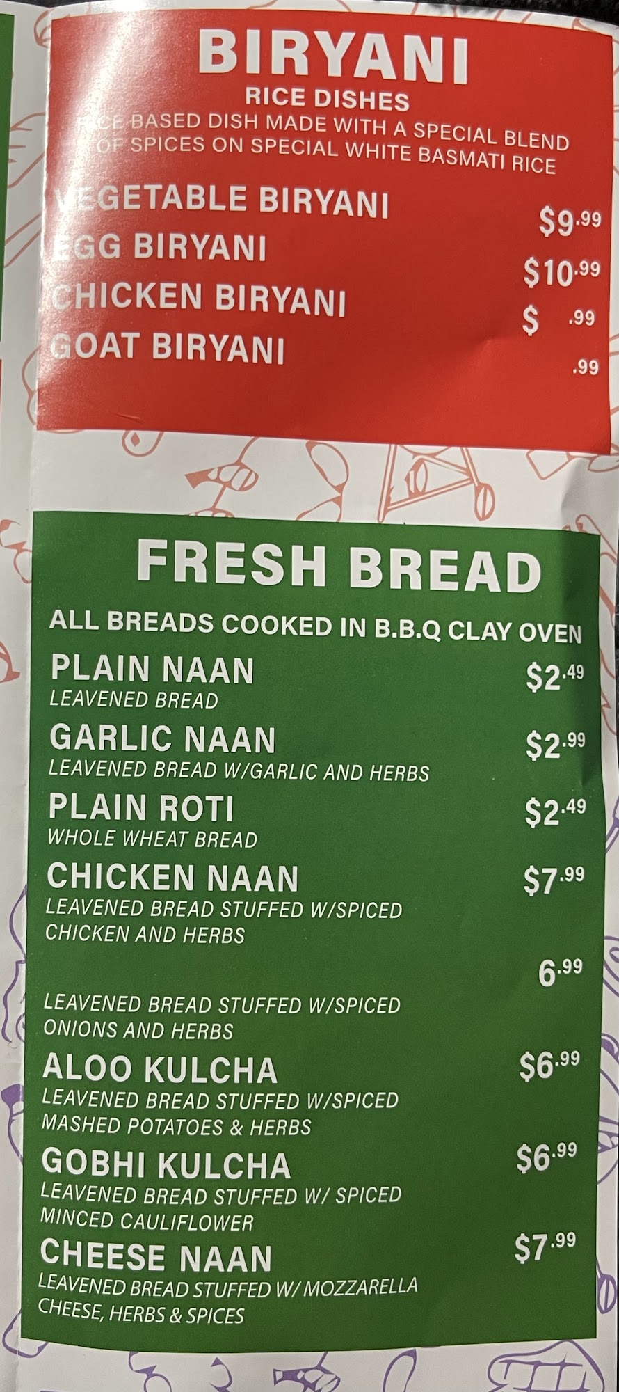 Curry Hut Menu