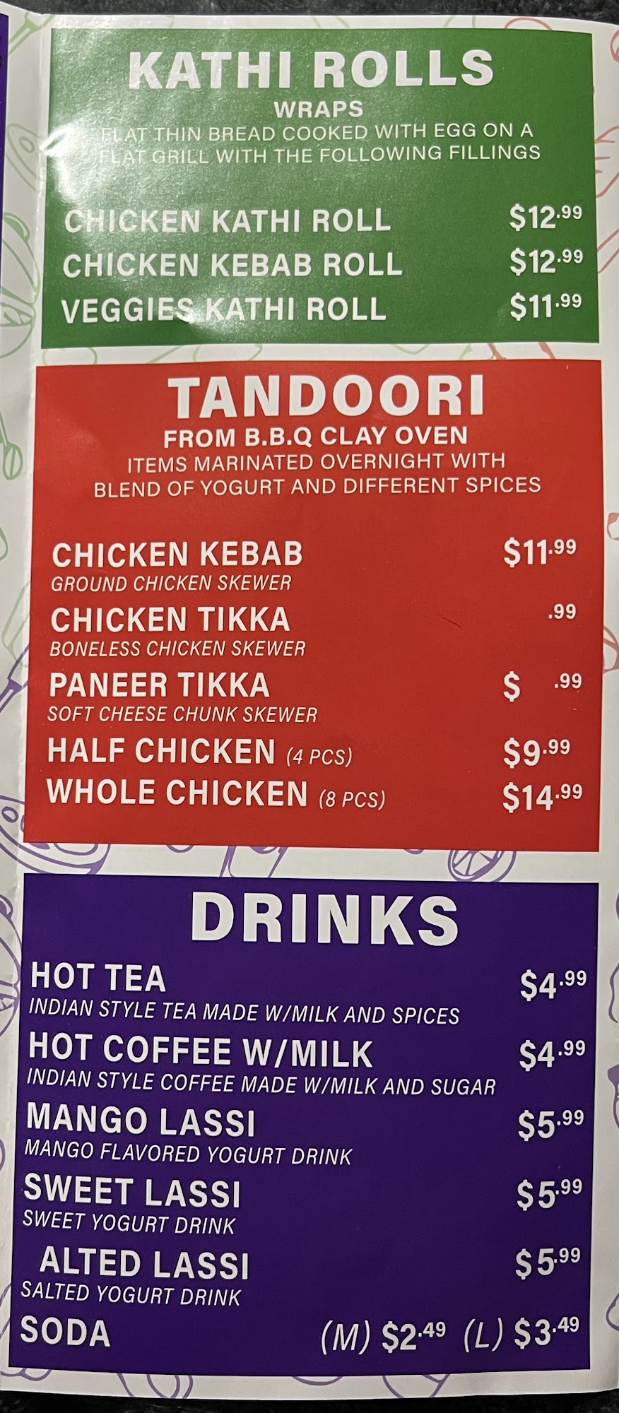 Curry Hut Menu