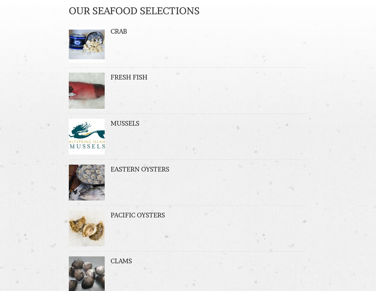 DiCarlo Seafood Company Menu