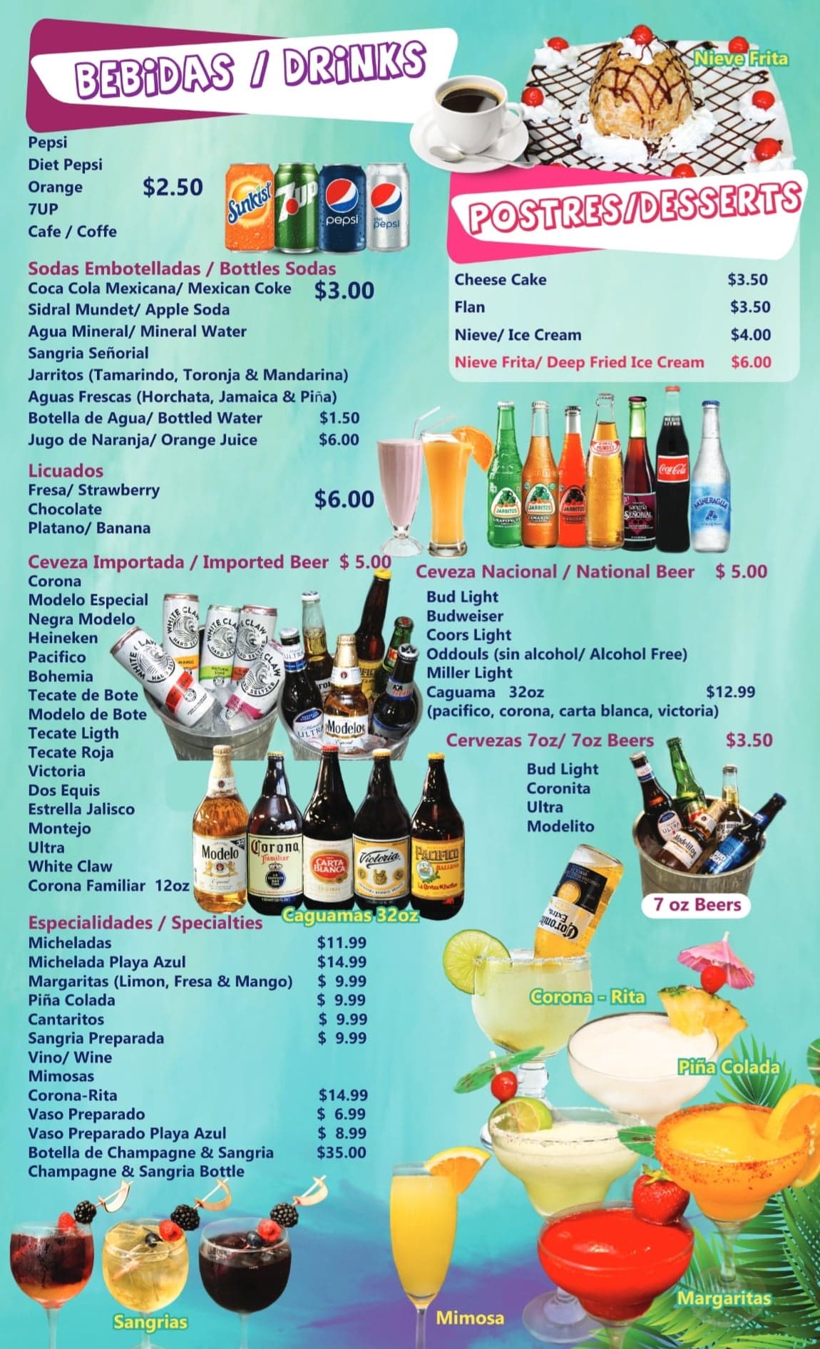Mariscos Playa Azul Menu