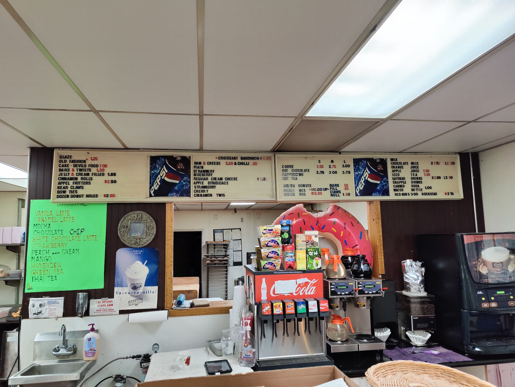 Woodlake Donuts Menu